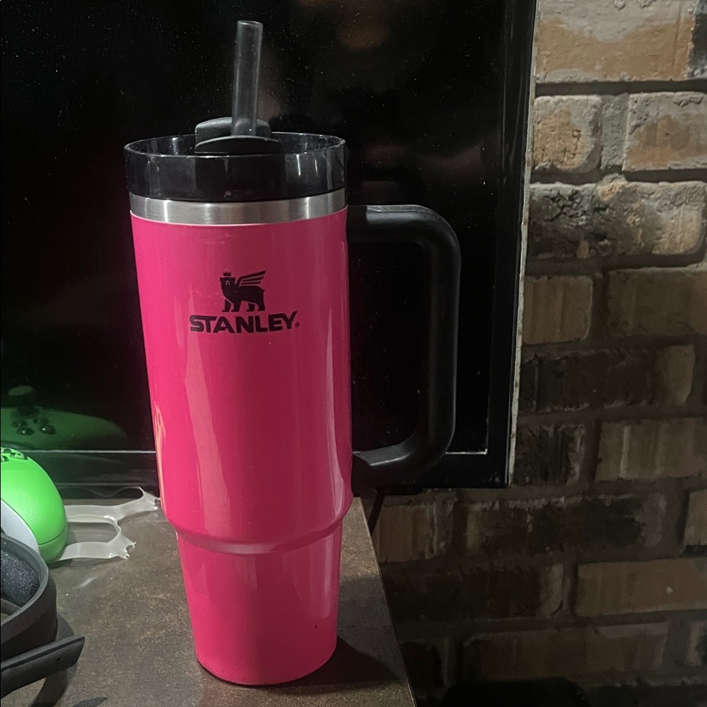 Stanley Vibrant Pink Travel Tumbler with Handle